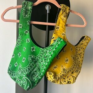 Yaito Green & Yellow Paisley Knot Bags